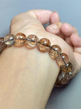 2025新款时尚黑金水晶手链女士潮流男士佩戴多图百搭黑色发晶手串