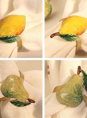 美式复古小清新餐巾环扣高档窗帘扣子酒店时尚V口布圈西餐扣环