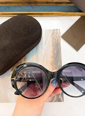 配近视板材圆框太阳眼镜女款873墨镜男款粉色渐变镜片黑色棕色