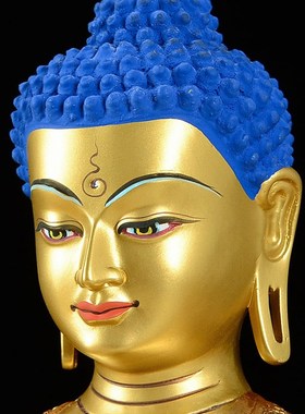 释迦牟尼铜像铜全鎏金雕花居家桌面释迦X摩尼桌面摆件