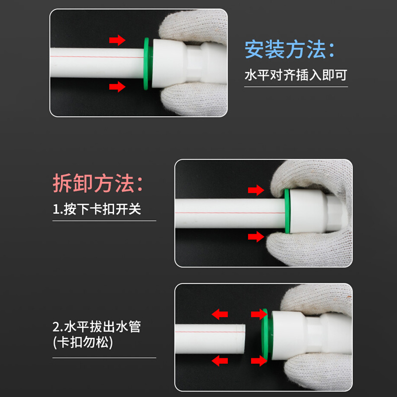 ppr水管快速接头免热熔4分免烫快插免胶灌溉种植接头pe三通32闸阀 - 图2