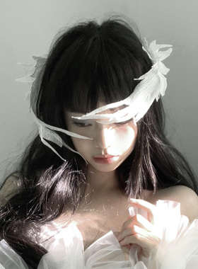 白色天使翅膀抓夹女甜美cos发夹