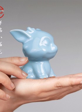 泥空空国礼钧瓷小龙摆件生日礼物招财吉祥K物可爱国潮陶瓷手工桌