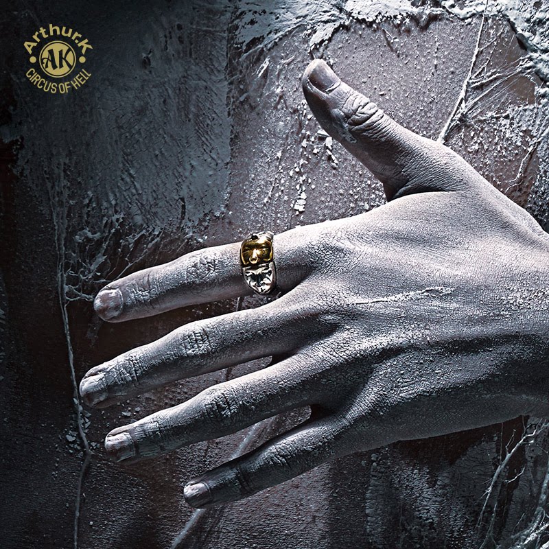 Arthur.k vintage face clown ring silver for men and women