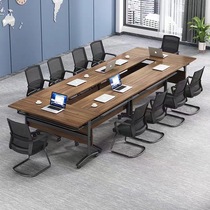 Folding training table and chairs combined meeting table double tutoring class study desk long bar desk office removable splicing