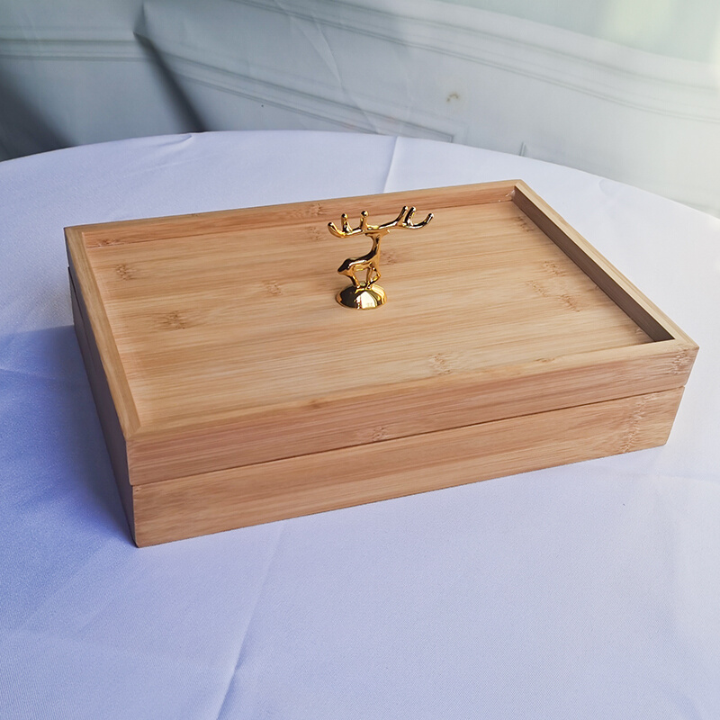 中式坚果零食收纳盒客厅家用分格干果盒瓜子糖果盒实竹木果盘带盖 - 图3