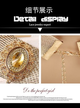 金色项圈礼服配饰脖子饰品短款项链女简约锁骨链吊坠民族风黄色