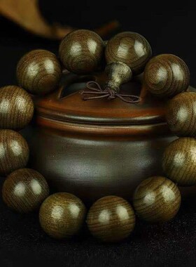 金丝楠木手串男士阴沉木乌木金丝楠佛珠手串文玩木质手链手持念珠