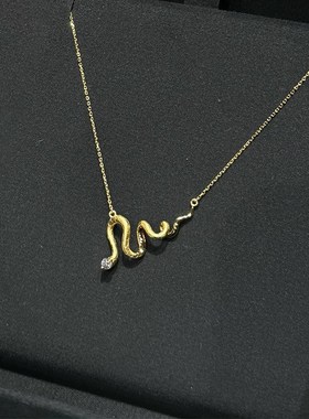 金色灵蛇项链轻奢小众夏天配裙子的锁骨链适合夏天戴的颈链女属蛇