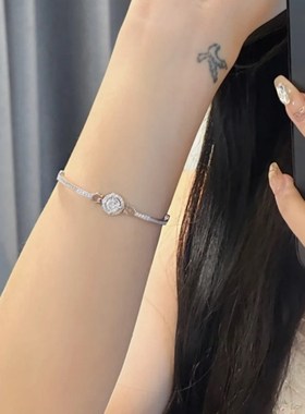 999纯银手链女星点手链2024新款爆款超闪手镯手环送女友生日礼物