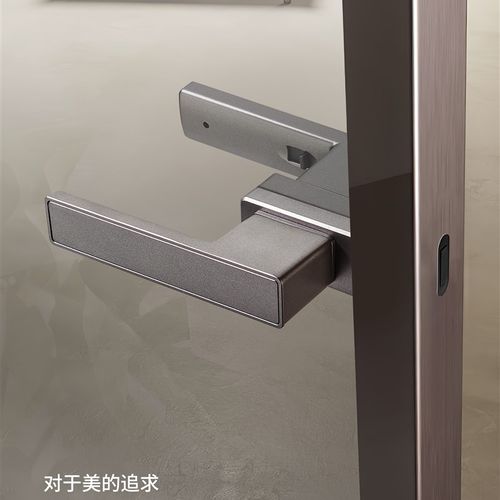 16极简边框玻璃门锁铝合金新款黑色磁吸平开门卫生间通用型执手锁 - 图0