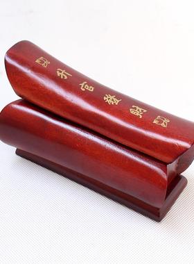 实木棺材摆件办公客厅玄关桌面摆件楠木雕刻升官发财手把件印章盒