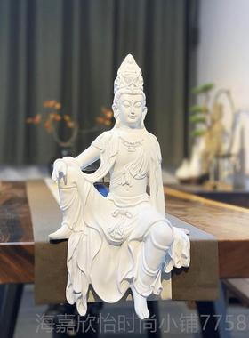 正品自观音佛像新中式在意摆禅件客厅装书房玄关办公室古法鱼缸家