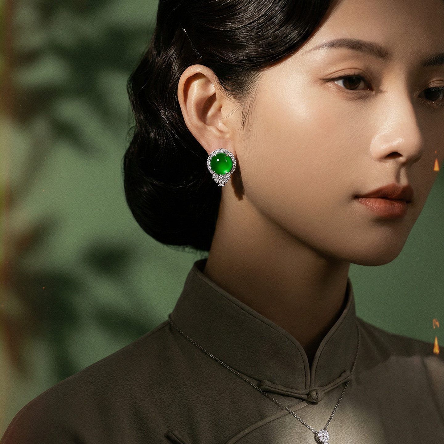 AILEQ镀K金天然玉髓满绿新品蛋面果珠耳钉爆款铜合金品质珠宝耳环,淘宝优惠券,粉丝福利购,淘宝优惠卷