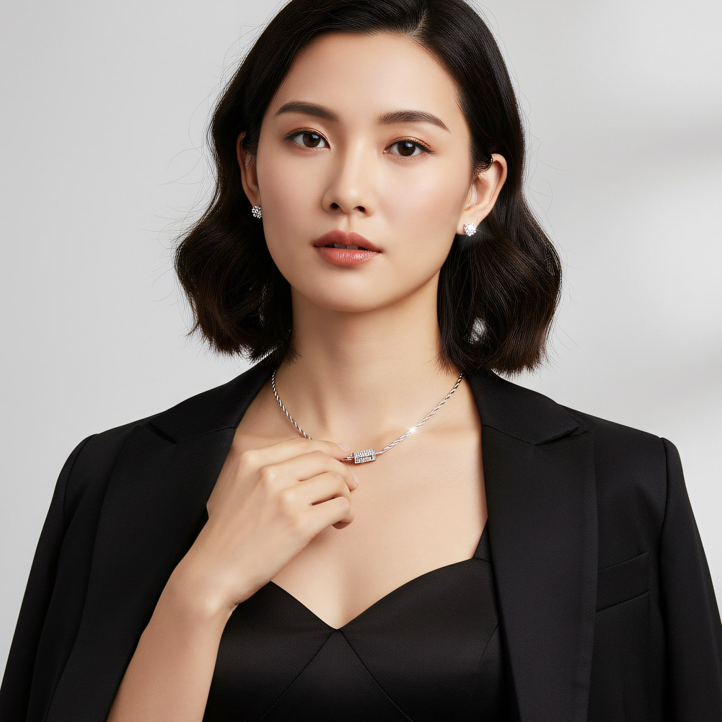 AILEQ锁骨链S925纯银镶钻银河项圈高级感简约精致百搭女配饰秋冬