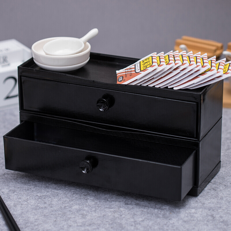 日式筷子勺子桌面收纳盒沥水防尘抽屉抽拉式塑料快笼防尘筷子盒 - 图0