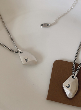 朝朝暮暮许愿石纯银情侣项链一对七夕情人节纪念礼物男女定情信物