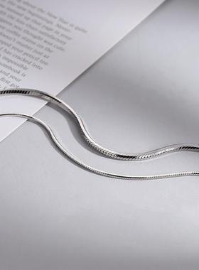 情侣手链女一对情侣款定制刻字蛇骨简约银素链情人节礼物送男朋友