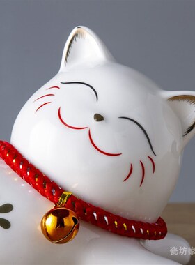 陶瓷工艺品客厅酒柜摆件招财x猫创意现代简约家里家居房间软装饰