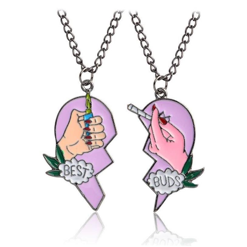 Couple Pendant Necklace 2Pcs Friendship Jewelry for ladies - 图1