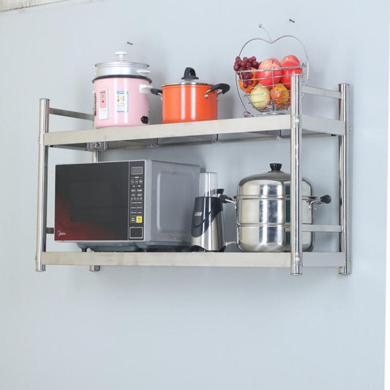 不锈钢置物架壁挂墙架商用饭店厨房挂墙层架收纳墙壁架子墙上货架 - 图2