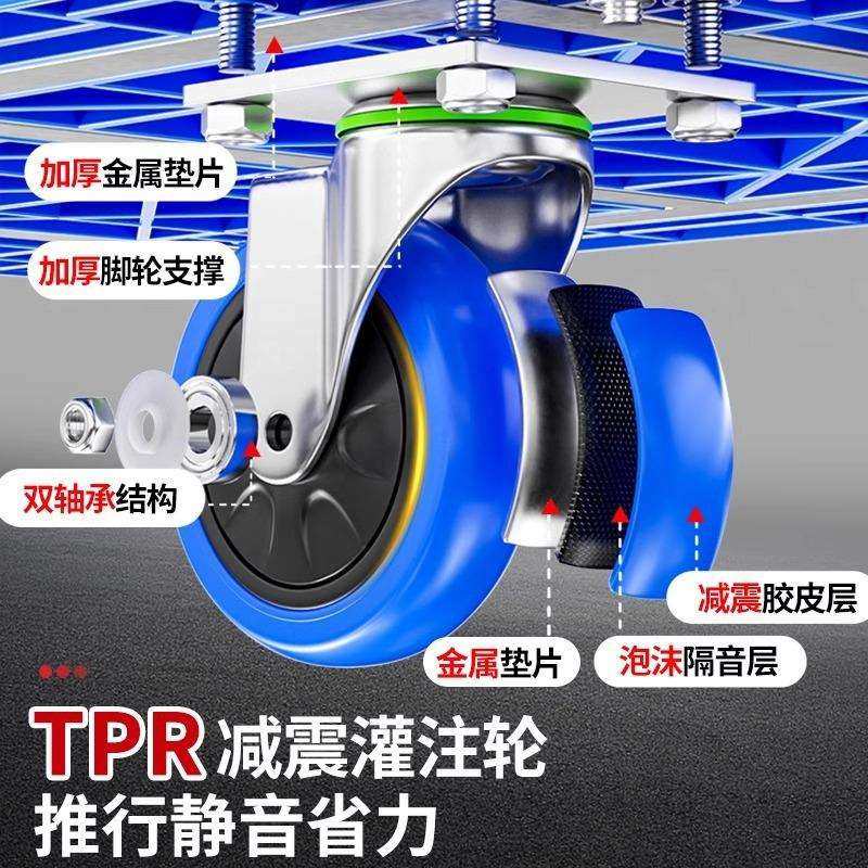 塑料平板推车静音搬运手推车手拉折叠平板车拉货平板小推车,淘宝优惠券,粉丝福利购,淘宝优惠卷