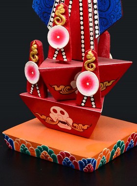 尼泊尔木质彩绘h护法朵玛 藏传密宗用品彩绘工艺 朵玛食子酥油花