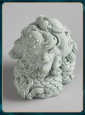 摆件桌面青砂石七星小假山中式家居茶宠貔貅装饰造景鱼缸招财国风