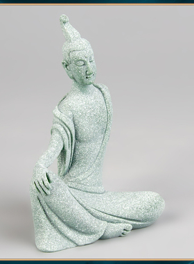 敦煌国潮鱼缸摆件园艺飞天砂石青桌面造景装饰品男菩萨茶室