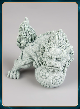 家居装饰品桌面中式招财青纱玄关摆件石狴犴神兽办公室客厅工艺品
