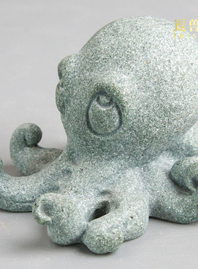 摆设造景砂石工艺桌面可爱鱼缸青茶宠小章鱼摆件装饰