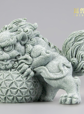 滚滚瑞兽家用摆件狴犴创意茶宠家居青国潮客厅绣球砂石动物办公室