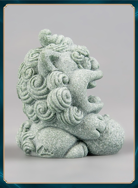 砂石摆设装饰招财风狮爷茶宠摆件精品装饰可养鱼缸青造景