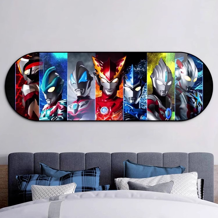 奥特曼装饰画儿童房装饰卡通动漫房间壁画男孩卧室床头泽塔挂画 - 图0