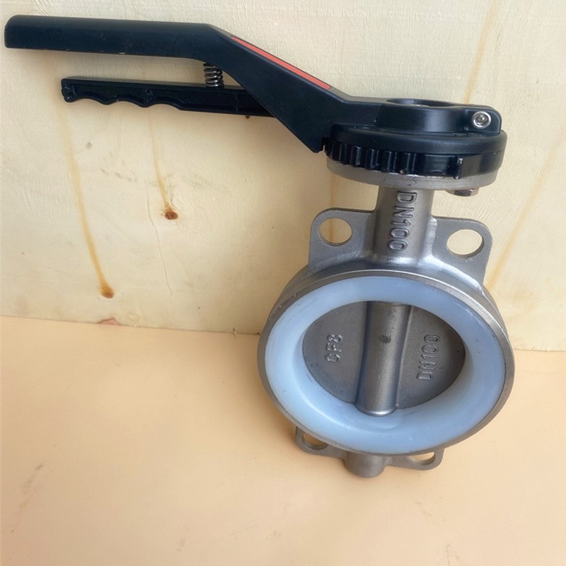 不锈钢对夹式蝶阀D71X-16P手动鸭嘴阀门 手柄蝶阀DN50 65 80 100 - 图2