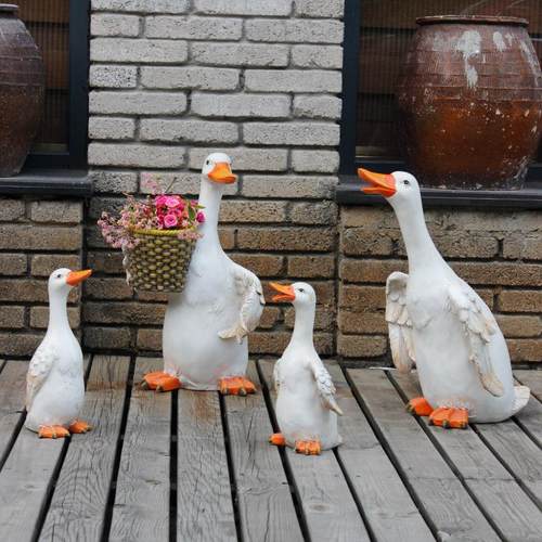 花园装饰庭院园艺摆件户外农场田园景观装饰仿真动物模型鸭子雕塑 - 图2