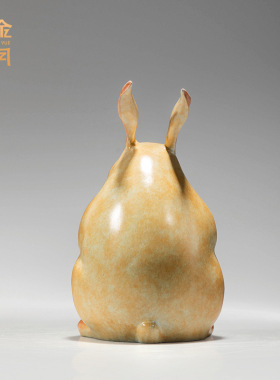 铜艺坊钱兔似锦兔子黄铜摆件工艺品书房办公室桌面金属铜摆件装饰