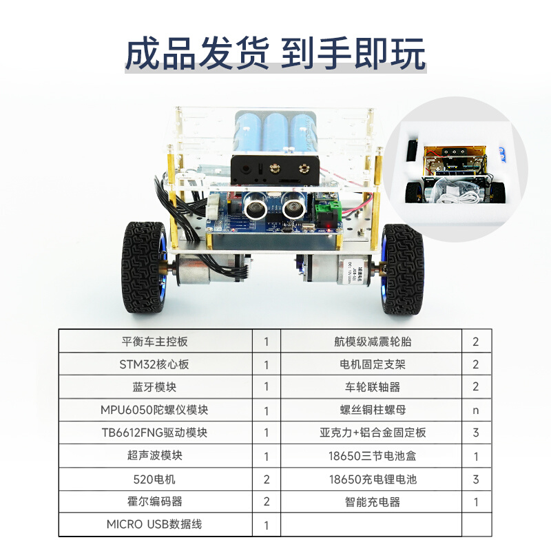 STM32自平衡小车 两轮双轮单片机PID开发机器人编程套件