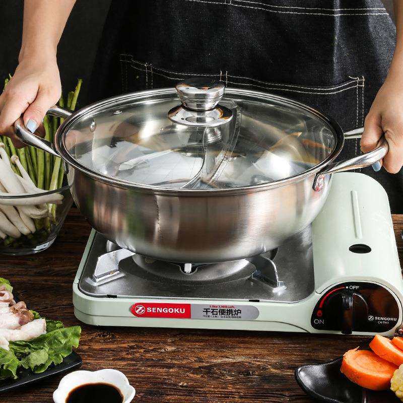 304不锈钢火锅 家用多用汤锅 大容量电磁炉锅加厚鸳鸯锅清汤锅,淘宝优惠券,粉丝福利购,淘宝优惠卷