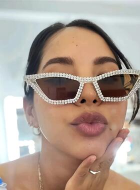 1PC Rhinestone Sunglasses Party Glasses Cat eye Sunglasses C