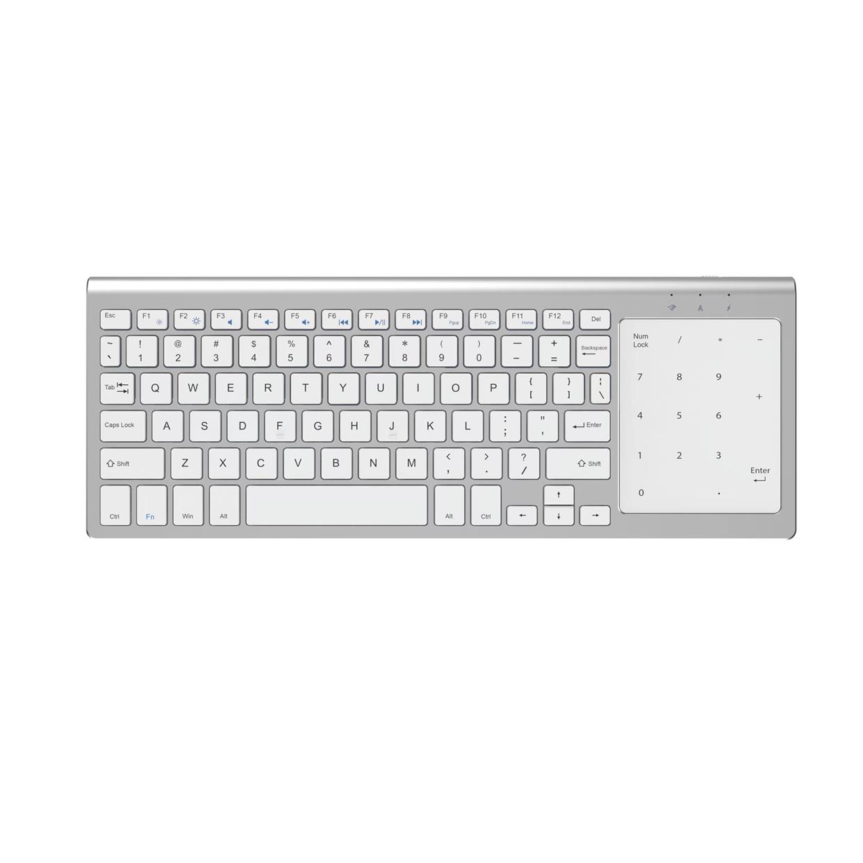 无线2.4G键盘台式笔记本电脑干电池带触摸板数字键平板蓝牙通用款-图0