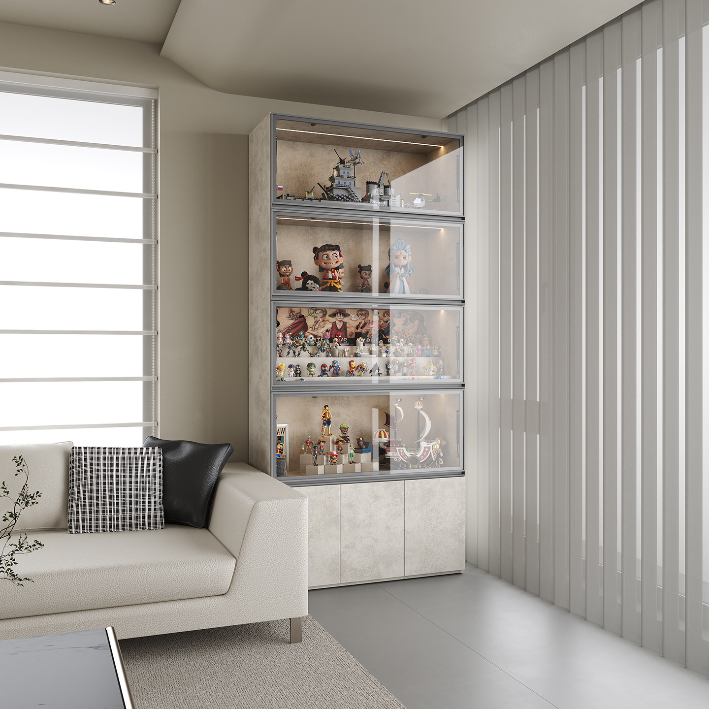 Boring黑洞手办展示柜实木多层落地储物柜乐高车模高达雕像陈列柜,淘宝优惠券,粉丝福利购,淘宝优惠卷