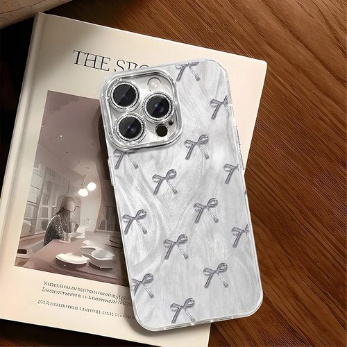 蝴蝶结适用苹果16ProMax手机壳华为Pura80Pro简约荣耀400高级OPPOReno14新vivoS30斜跨挂绳小米15潮流红米K80 - 图3