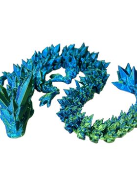 3d打印水晶龙石龙摆件神龙装饰3D亚马逊龙关节可动玩具手夜光