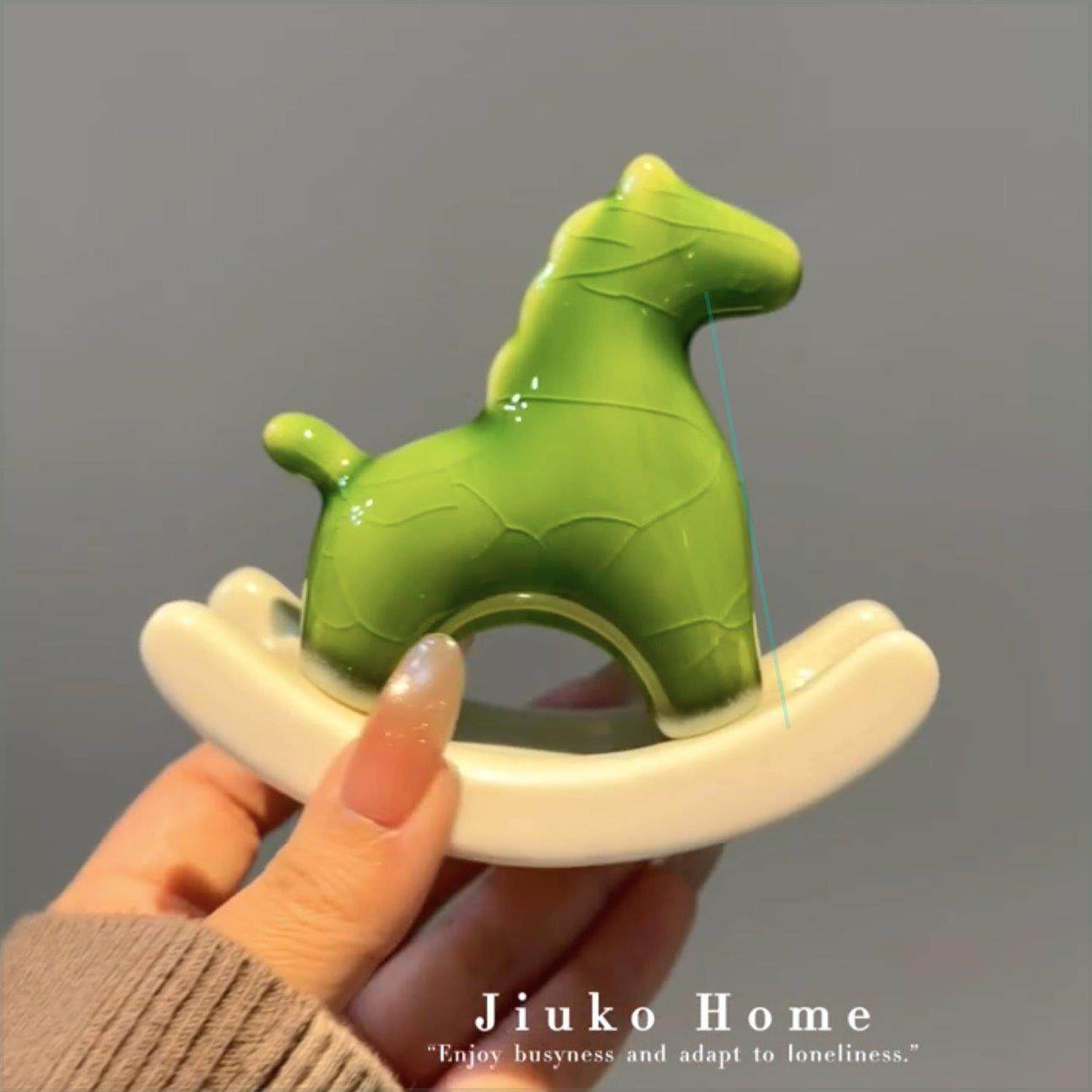 冰裂纹摇摇马摆件创意高颜值桌面玄关陶瓷装饰品家居工艺品送朋友,淘宝优惠券,粉丝福利购,淘宝优惠卷