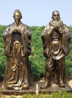 玻璃钢仿铜刘关张三国人物雕塑古代桃园三结义雕像户外景观摆件