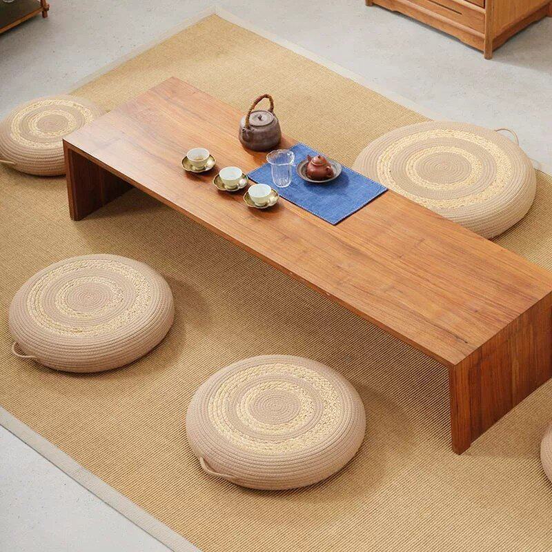 Home sitting on the floor reading cotton rope futon lazy tatami thick pier bay window balcony bedroom thickened cushion