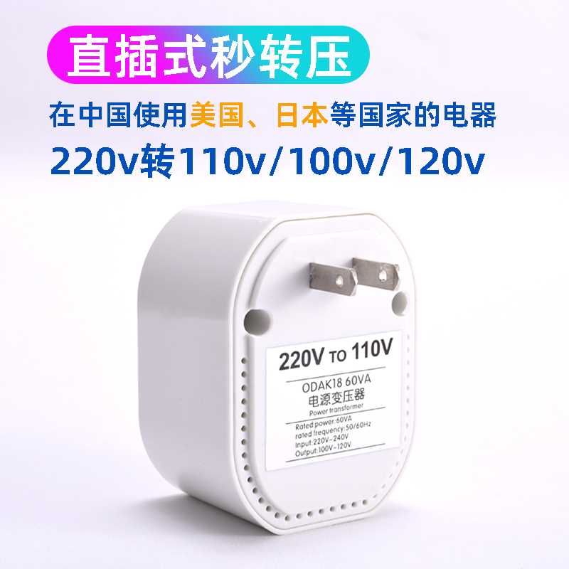 220V转110V变压器100v120V电源转换头电动牙刷插座美国日本水牙线 - 图2