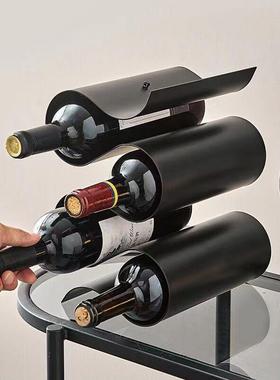 现代简约S形红酒架金属摆件 电视柜酒柜客厅餐厅装饰桌面创意摆放