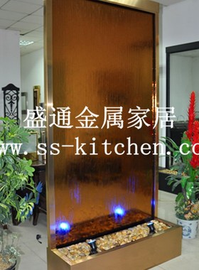 欧式客厅摆件 流水大摆件 家居装饰背景墙 招财风水帘屏风